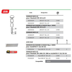2000 Ptes JDB 28x25 mm – Anelées, Inox – Résistance et Durabilité - ALSAFIX