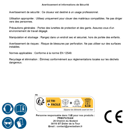 Cloueur C 28/50 P1 – 5 kg – Utilisation Professionnelle – Performance et Précision - ALSAFIX