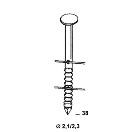 16 800 Pointes Annelées (Coil) - 2.1/2.3x38 mm - D-Work