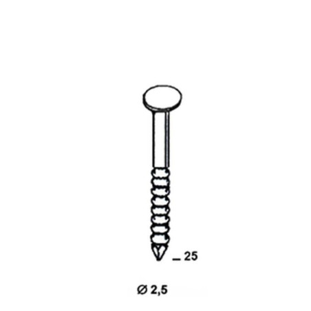3 600 Pointes Annelées Inox A2 16° (Coil) - 2.5x25 mm - D-Work