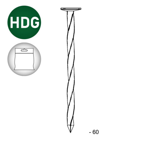 Pointe Galvanisée à Chaud 2,8 x 60 mm – Tête Plate, 1 kg – Fixation Sécurisée et Durable - ALSAFIX