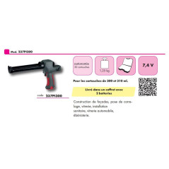 Pistolet d'Injection 300 ml - 7.4V 1.5 Ah - D-Work