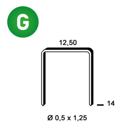 5000 Agrafes Galvanisées D-14 – 12,5 x 14 x D. 0,5 mm – Résistantes et Durables - ALSAFIX