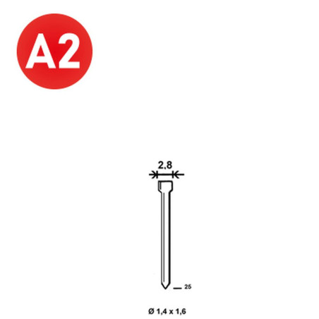5 000 Finettes Brads Ø1,4/1,6/2,8 x L. 25 mm – Inox, Norme N-25 – Fixation Sécurisée et Durable - ALSAFIX
