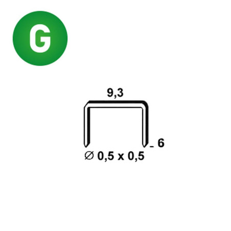 5 000 Agrafes Galvanisées - 9.3x6x0.5x0.5 mm - D-Work