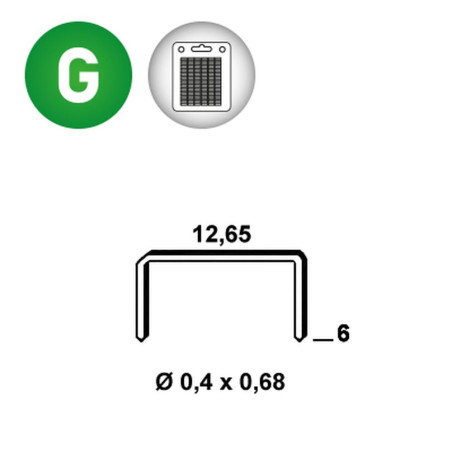 2 860 Agrafes Galvanisées Vs-06 - 12.65x6x0.4x0.68 mm - D-Work