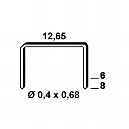 3 800 Agrafes Galvanisées Vs-08 - 12.65x8x0.4x0.68 mm - D-Work