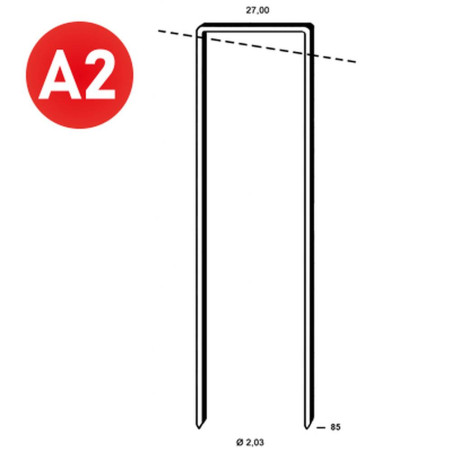 2 180 Agrafes Inox Wp-85 - 27x85x2.03 mm - D-Work