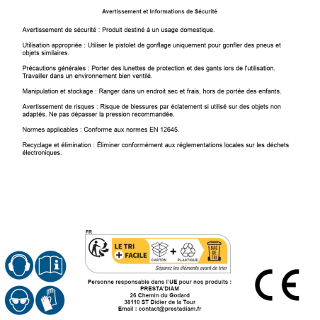 Pistolet de Gonflage Pgs avec Manomètre - D-Work
