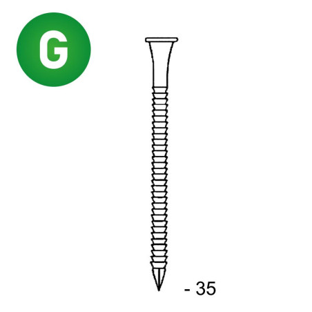 Pointe d'Ancrage Électro-Galvanisée 4,0 x 35 mm – 1 kg – Fixation Sécurisée et Durable - ALSAFIX