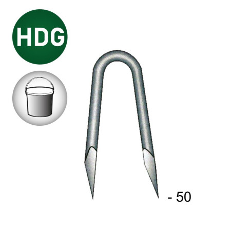 Crampillon Galvanisé à Chaud 5,0 x 50 mm – Seau de 5 kg – Résistance et Durabilité - ALSAFIX