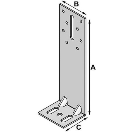 Équerre d'Isolation 240 x 60 x 54 mm – Épaisseur 2,5 mm – Résistance et Précision - ALSAFIX