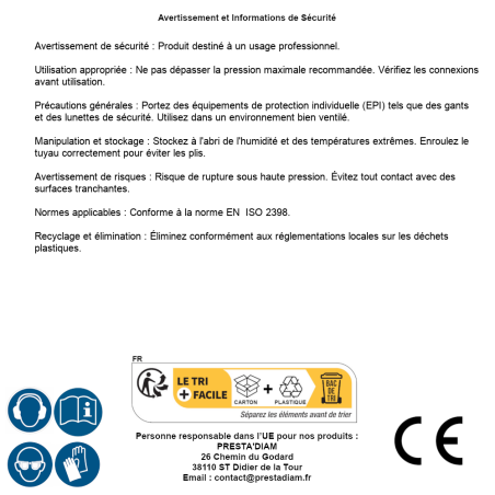 Tuyau Pneumatique Haute Pression D.6 mm x L.30 m – Résistant et Flexible – Idéal pour Applications Pneumatiques - ALSAFIX