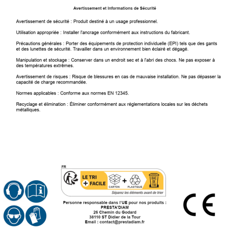 Ancrage de Type KR - 285x85x65x4 mm - D-Work
