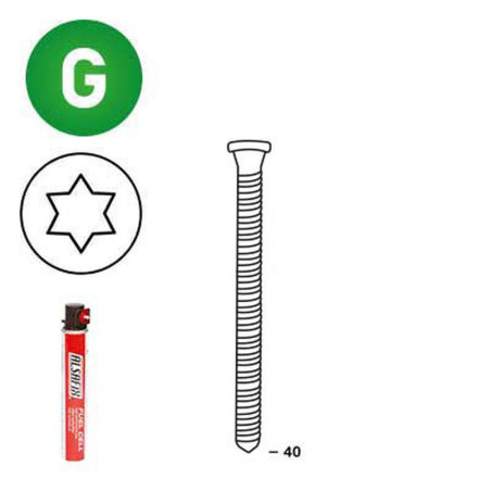 Pack de 34° 40x40 Scrail Galva + 1 Gaz – 34 Vis, Dimensions 40x40 mm – Fixation Sécurisée et Durable - ALSAFIX