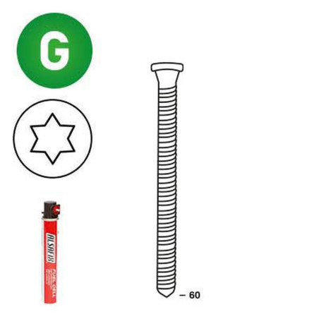 Pack de 34° 40x60 Scrail Galva + 1 Gaz – Galvanisé, Résistant à la Corrosion – Fixation Sécurisée et Durable - ALSAFIX