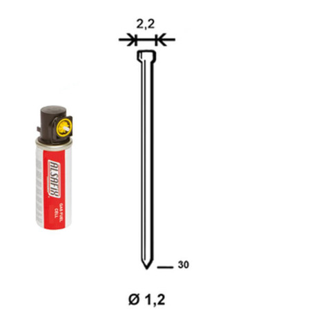Pack J-30 de 2000 Pointes Brads INOX D.1,2/2,2 x L.30 mm – Acier Inoxydable, Norme de Qualité – Fixation Sécurisée et  - ALSAFIX