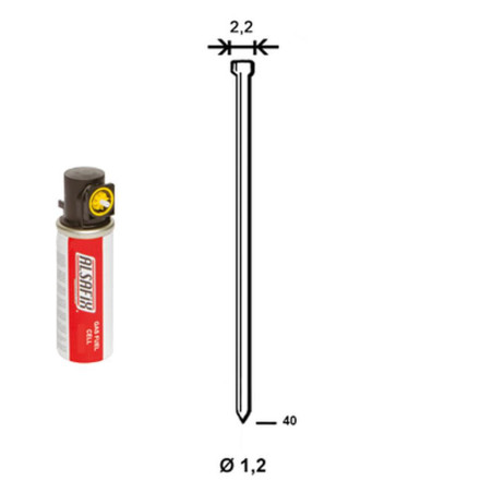 Pack de 2000 Pointes Brads INOX D.1,2/2,2 x L.40 mm – Acier Inoxydable, Résistantes et Durables – Alsafix - ALSAFIX