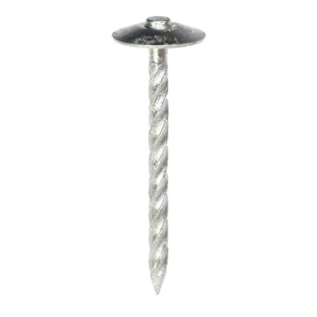 Pointe Parapluie Torsadée Galvanisée 3,8 x 65 mm – Tête Rapportée et Rondelle Noire – Idéale pour Fixations Sécurisées - ALSAFIX