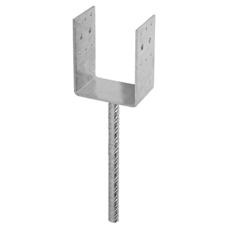 Pied de Poteau à Ancrer PAU 71 x 110 x 250 mm – Acier, Épaisseur 4 mm – Fixation Solide et Durable - ALSAFIX