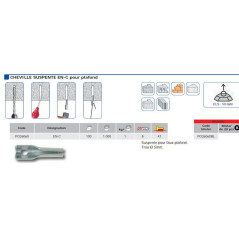Cheville Suspente 20 pcs – Fixation Sécurisée – Idéale pour Plafonds et Murs - ALSAFIX
