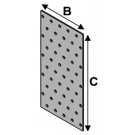 Plaque Perforée - 60x200x2 mm - D-Work