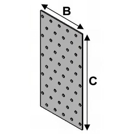 Plaque Perforée - 80x240x2 mm - D-Work