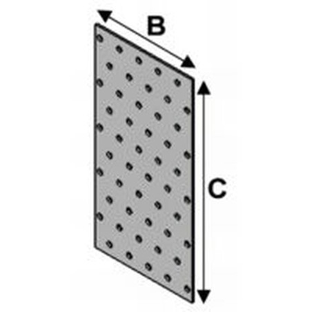 Plaque Perforée - 80x300x2 mm - D-Work