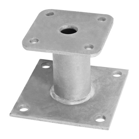 Pied de Poteau avec Platine 100 x 90 x 80 mm – Acier, Épaisseur 4 mm – Résistance et Stabilité - ALSAFIX