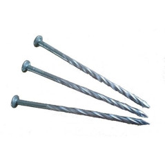 Pointe Galvanisée à Chaud 4,1 x 100 mm – Tête Plate, Carré Torsadé – Résistante et Durable – Alsafix - ALSAFIX