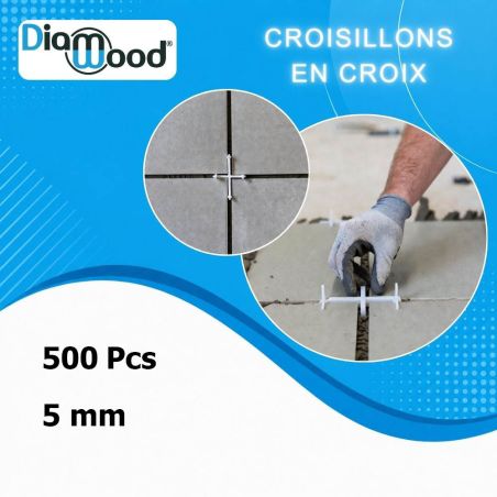 500 Cross Spacers 5 mm for Tiles and Earthenware - Diamwood